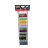 70yd Colored Sewing Thread Set – 12PCS Assorted Spools for DIY & Crafts in a clear package.